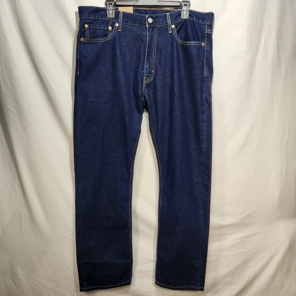 Levi's 513 Mens Jeans 36X30 Dark Blue Stretch Denim